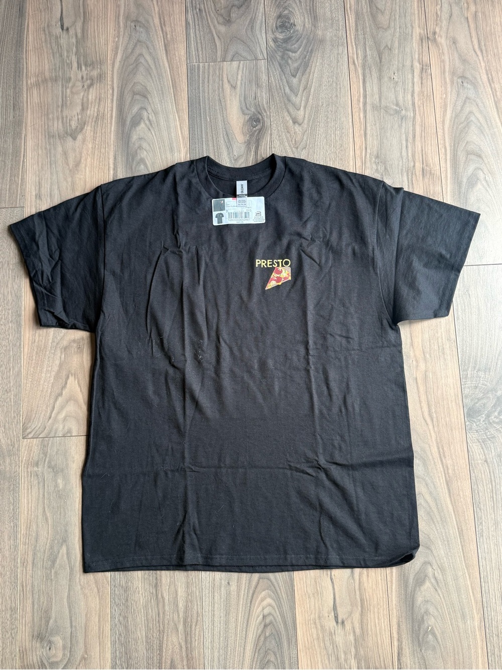 Gildan Black Short-Sleeve Tee with Pizza Graphic